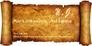 Martinkovics Julianna névjegykártya